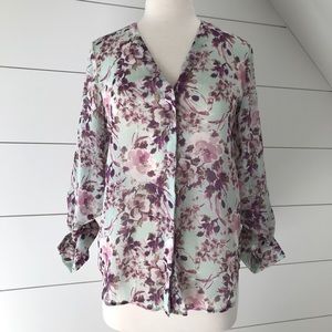 Kut from the Kloth floral v-neck blouse